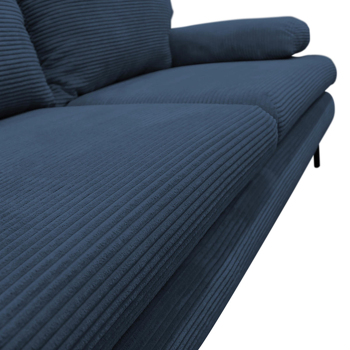 SCHLAFSOFA Cord Dunkelblau  - Schwarz/Dunkelblau, Design, Holz/Textil (202/85/99cm) - P & B