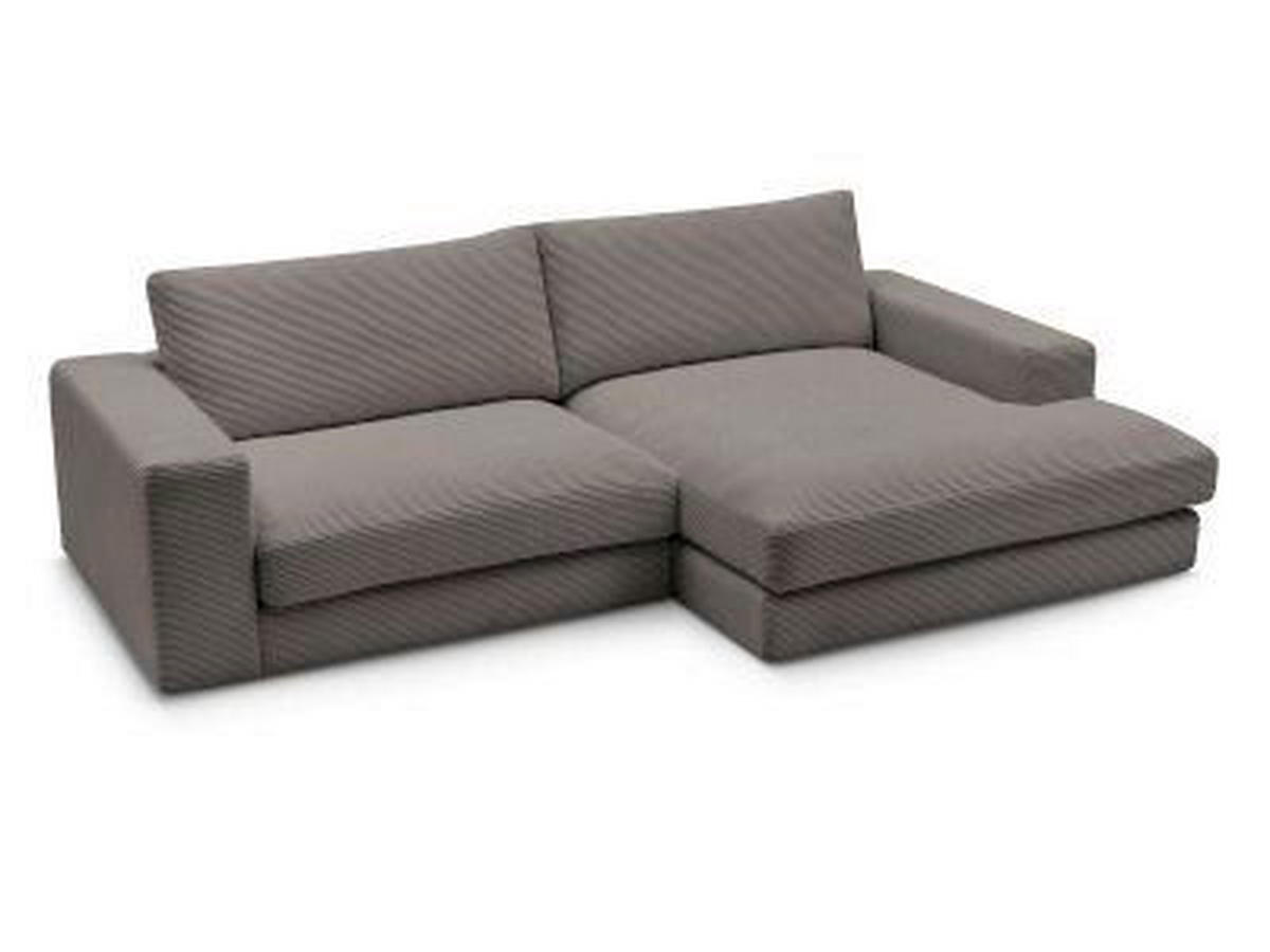 ECKSOFA  LEONARD Taupe Cord  - Taupe/Schwarz, MODERN, Kunststoff/Textil (274/159cm)