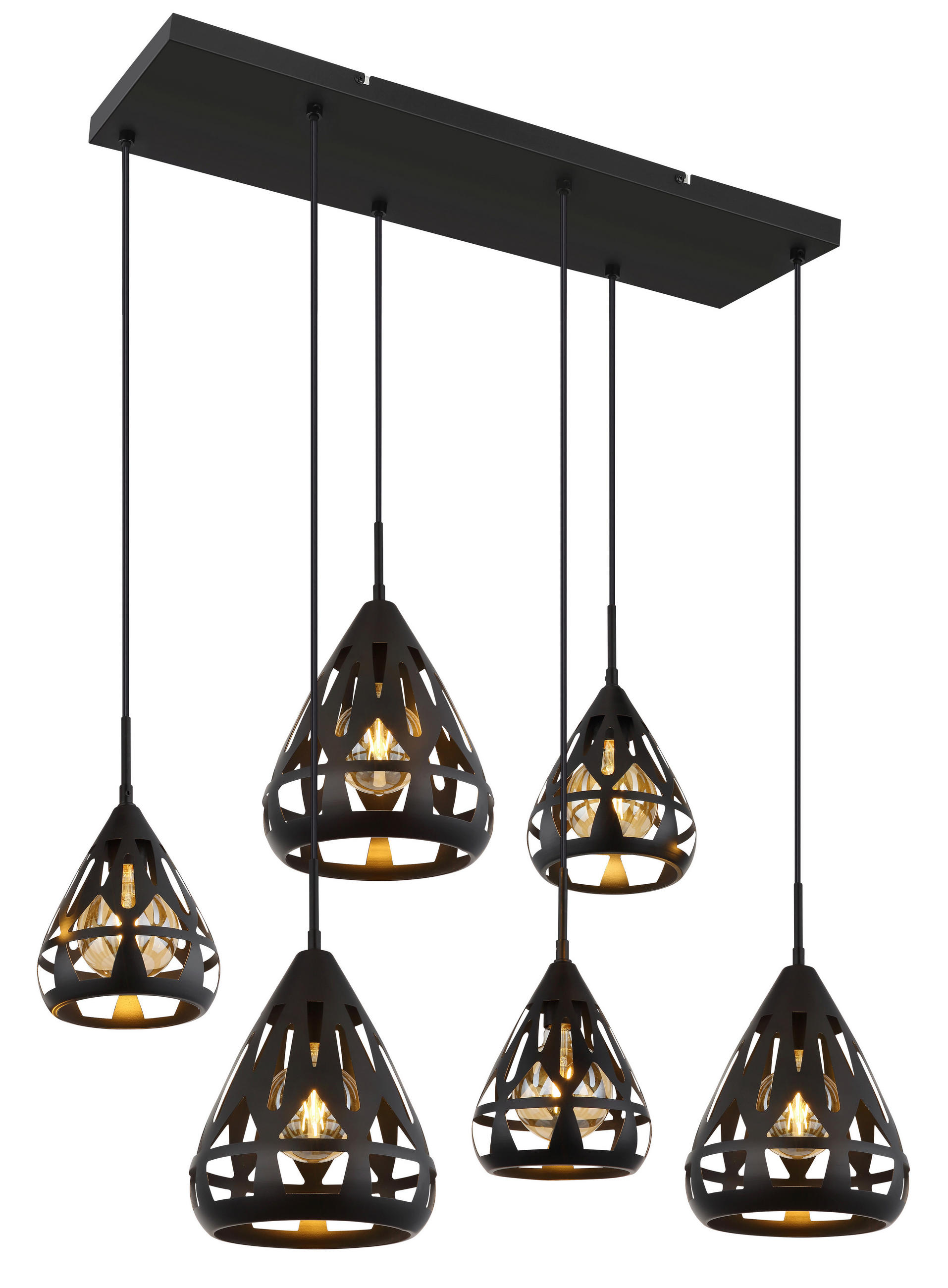 ZÁVĚSNÉ SVÍTIDLO, 90/43/120 cm  - černá, Basics, kov/plast (90/43/120cm) - Globo