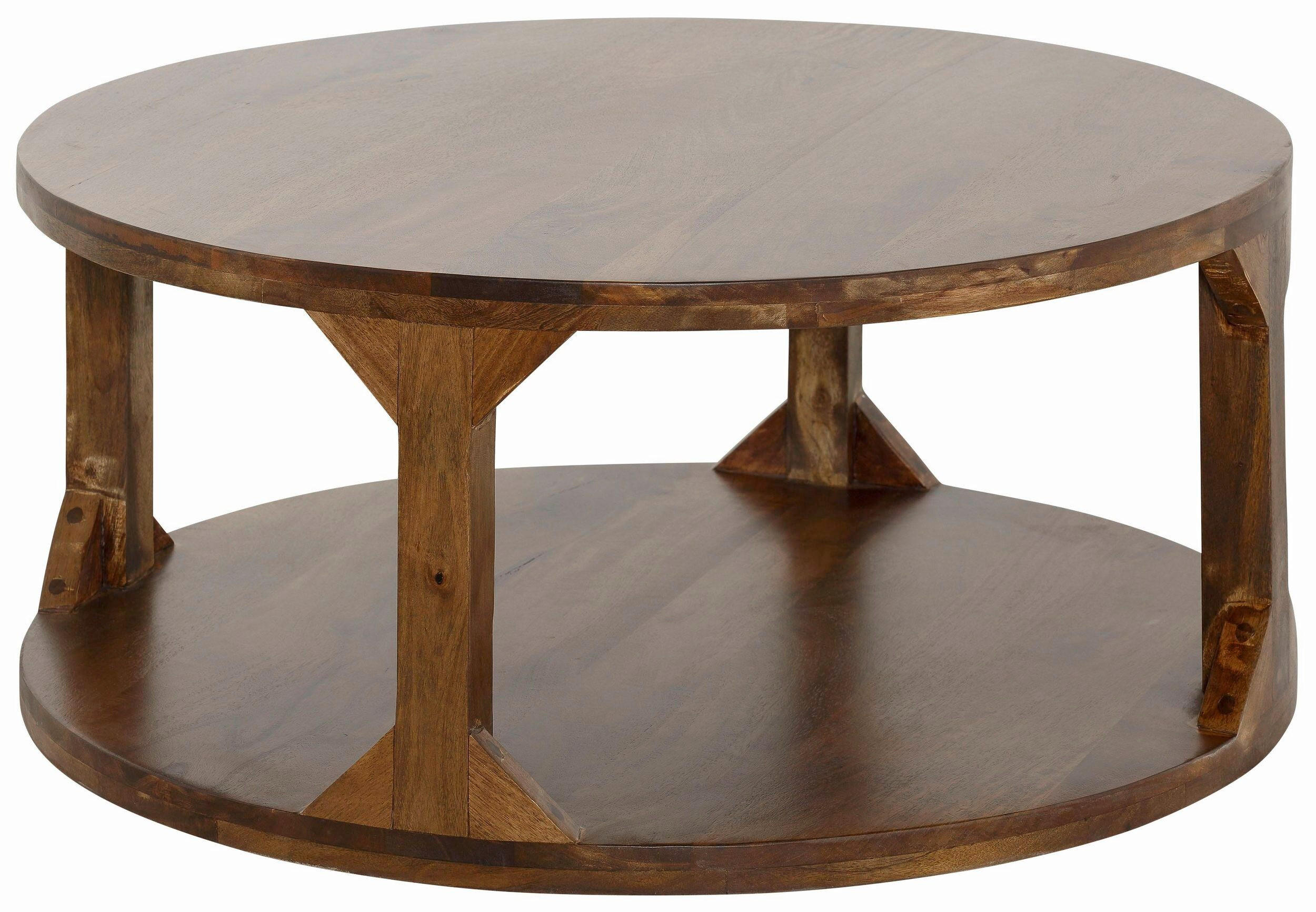 COUCHTISCH Sharada Mangoholz 60/60/35 cm rund Braun  - Braun, Design, Holz (60/60/35cm) - MID.YOU