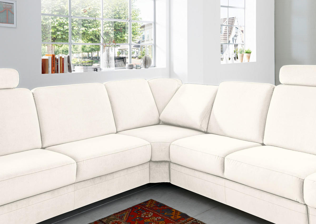 ECKSOFA in Flachgewebe Naturfarben  - Alufarben/Naturfarben, Konventionell, Textil/Metall (269/287cm) - Beldomo System
