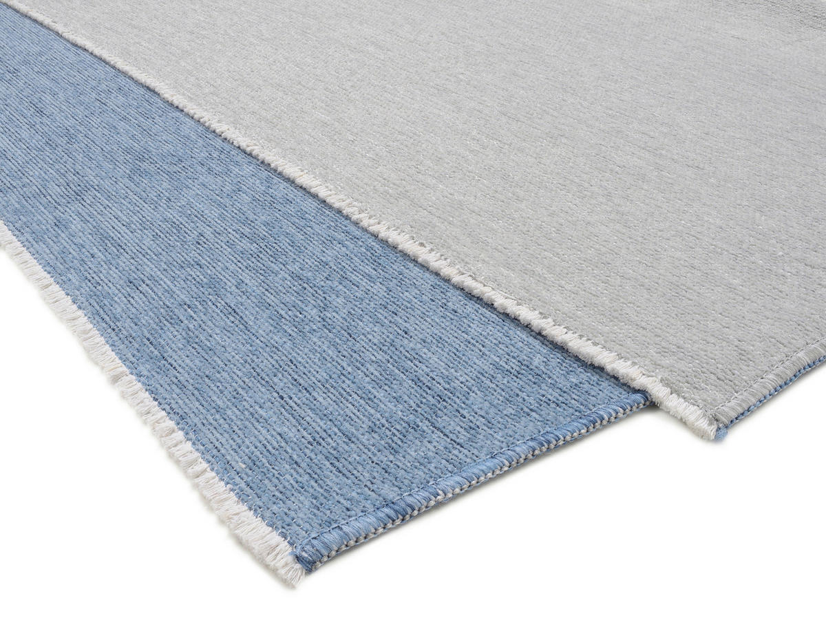 Chic: NOVEL Flachwebeteppich ( 65/130 cm Blau, Grau  - Blau/Grau, Design, Textil (65/130cm) - Novel