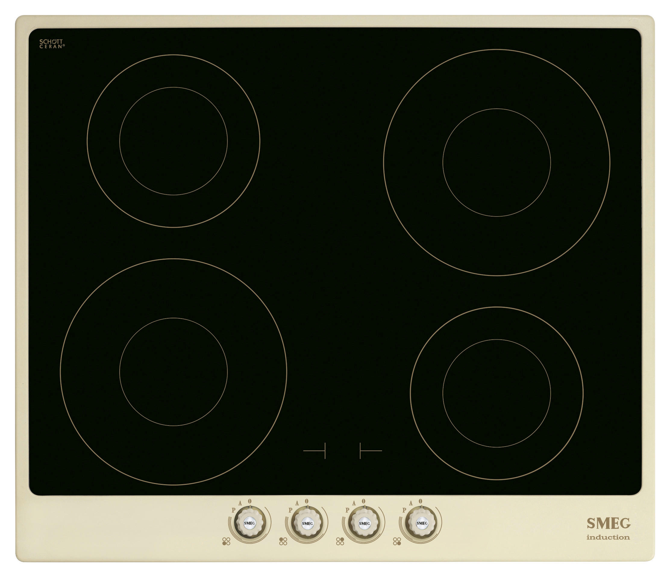 INDUKTIONSKOCHFELD SI764POM  - Creme/Schwarz, Basics, Glas/Metall (60/51/59,6cm) - SMEG