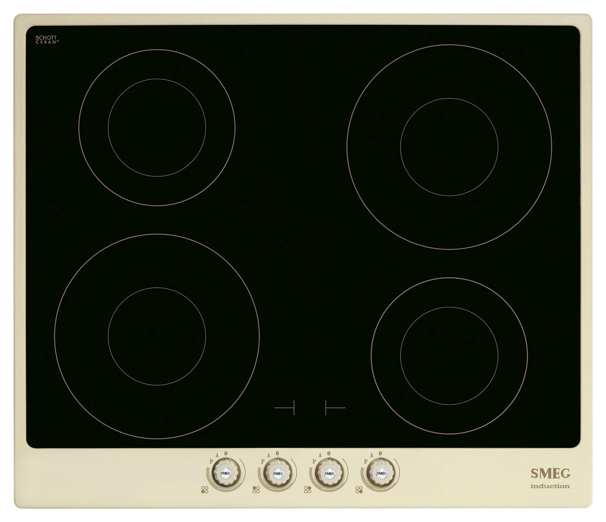 INDUKTIONSKOCHFELD SI764POM  - Creme/Schwarz, Basics, Glas/Metall (60/51/59,6cm) - SMEG