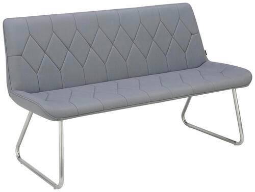 KLOP, les, kovina, tekstil siva, barve nerjavečega jekla  - barve nerjavečega jekla/siva, Design, kovina/tekstil (155/87/65cm) - Novel