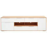 LOWBOARD 180/55/40 cm  - Eichefarben/Alufarben, Design, Glas/Holz (180/55/40cm) - Novel