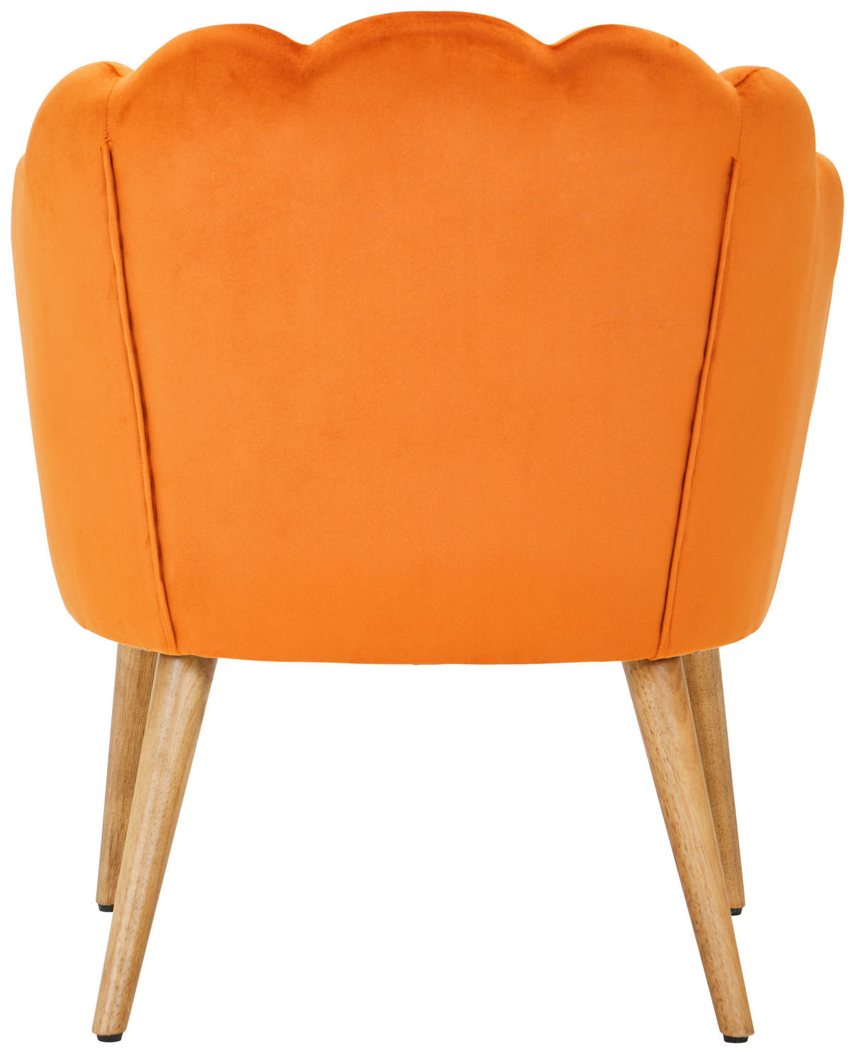 SESSEL in Samt Orange, Ecru  - Ecru/Orange, Design, Holz/Textil (67/80/65cm) - MID.YOU
