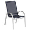 GARTENSTUHL Aluminium Dunkelblau  - Silberfarben/Dunkelblau, ROMANTIK / LANDHAUS, Textil/Metall (56/97/76cm) - Gardenson