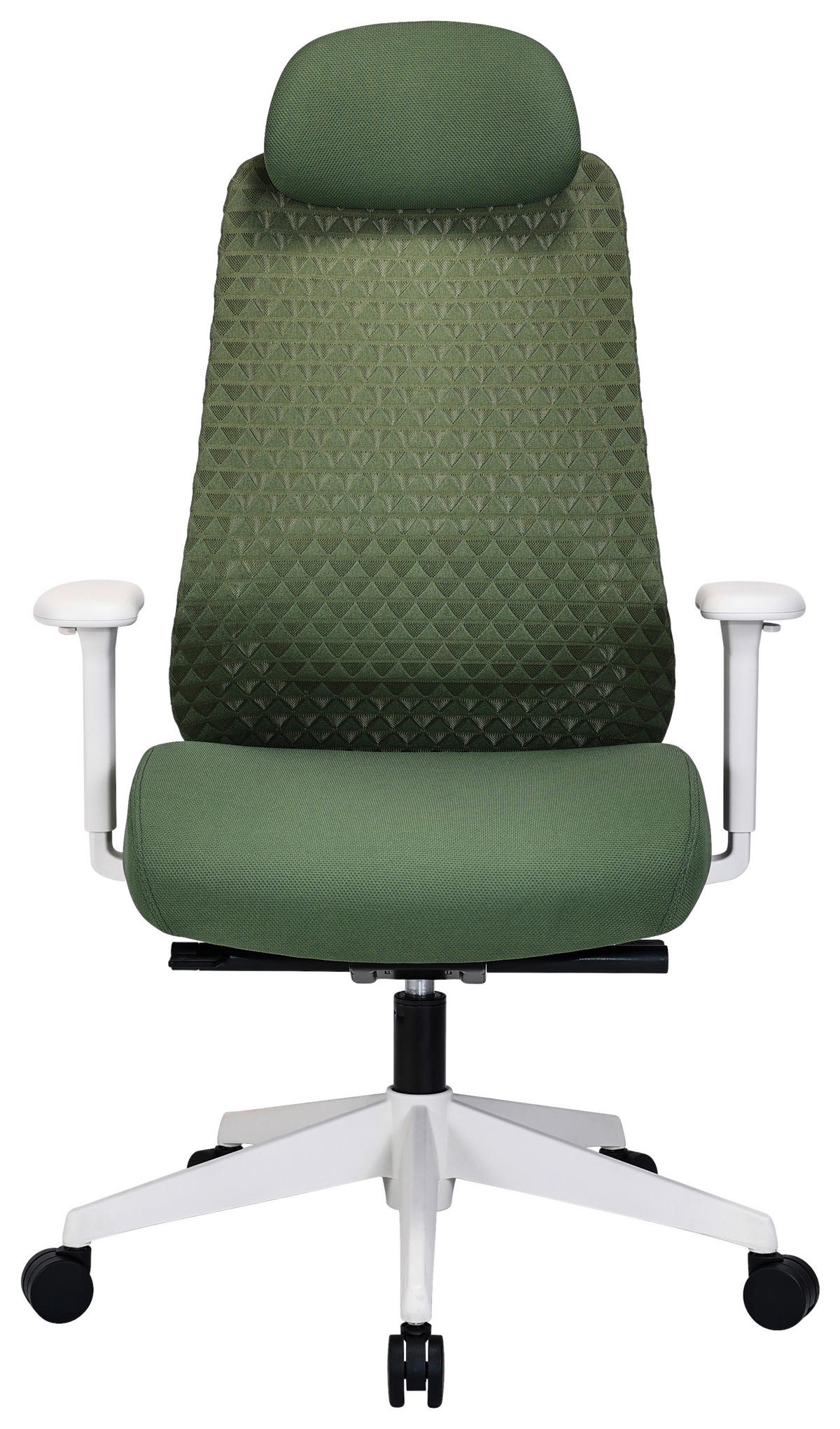 DREHSTUHL Netzbespannung, Webstoff Weiß, Olivgrün  - Weiß/Olivgrün, Design, Kunststoff/Textil (70/120/130/61cm) - Novel