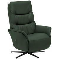 MASSAGESESSEL Echtleder Dunkelgrün    - Dunkelgrün/Anthrazit, KONVENTIONELL, Leder/Metall (74/114/97cm) - Himolla