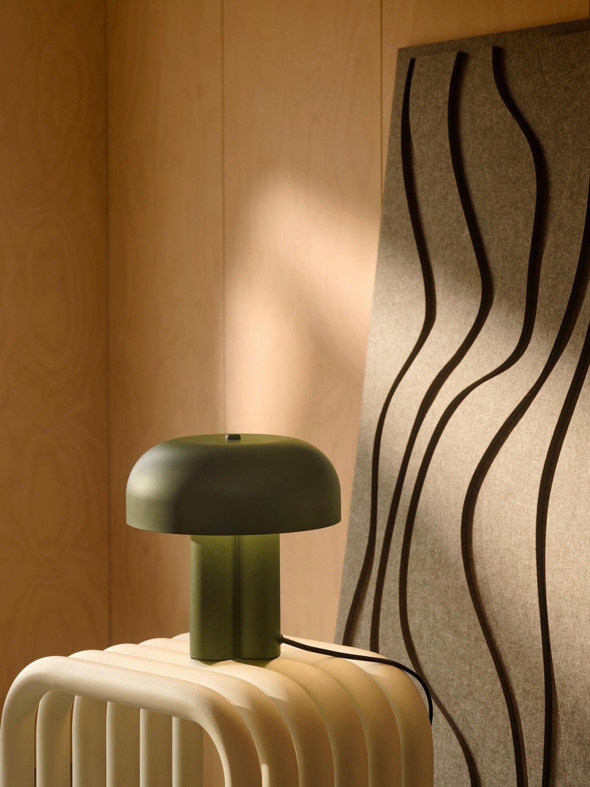 TISCHLEUCHTE 25/26 cm  - Waldgrün/Beige, Design, Textil/Metall (25/26cm) - Nordlux