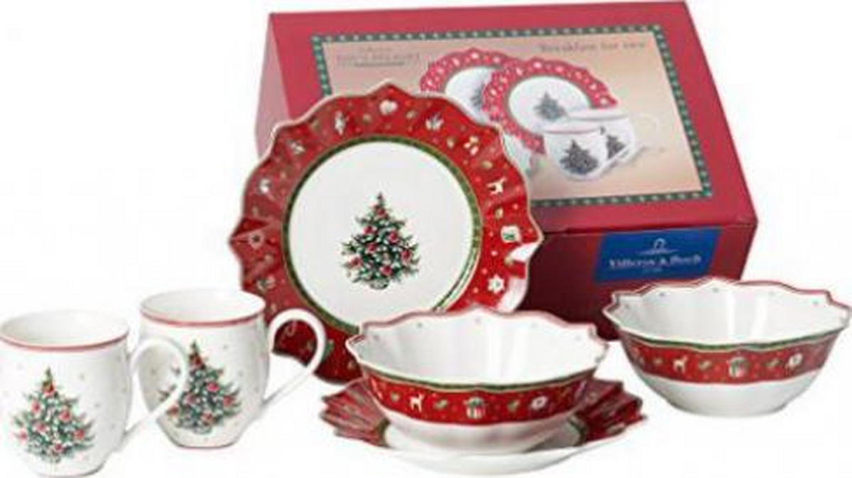 FRÜHSTÜCKSSET Grün, Rot, Weiß Toy´s Delight  - Rot/Weiß, Design, Keramik (36/25/14cm) - Villeroy & Boch