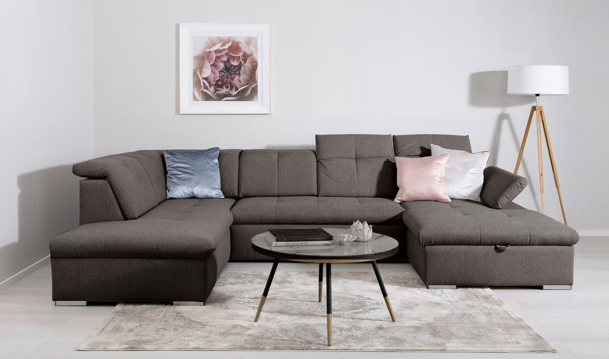 WOHNLANDSCHAFT Grau  - Grau, Design, Textil/Metall (215/328/173cm) - MID.YOU