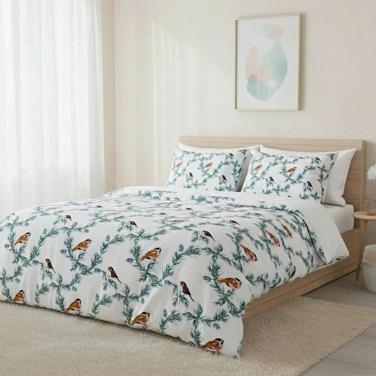 BETTWÄSCHE 155/220 cm  - Braun/Weiß, Basics, Textil (155/220cm)