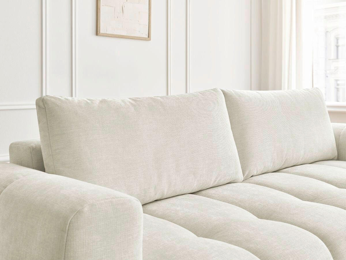 SCHLAFSOFA FUJI Leinenoptik Beige  inkl.  - Beige/Schwarz, MODERN, Kunststoff/Textil (251/113/88cm)