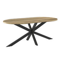 GARTENTISCH Holz, Metall oval  - Akaziefarben, MODERN, Holz/Metall (200/76/100cm) - Ambia Garden