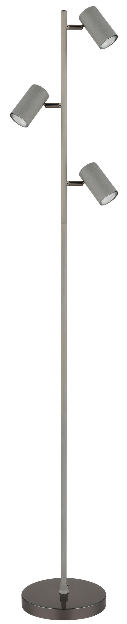 STEHLEUCHTE - Schwarzchrom/Grau, Design, Kunststoff/Metall (21,5/23/154cm) - Globo