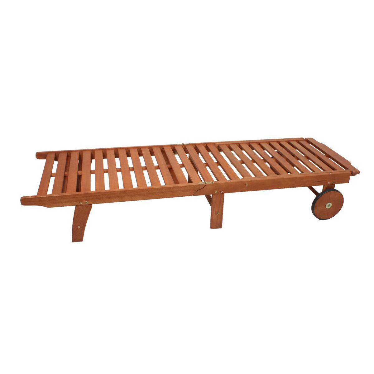 SONNENLIEGE 63/30/197 cm Eukalyptusholz  - Braun, MODERN, Holz (63/30/197cm) - Gardenson