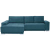 ECKSOFA in Samt Blau  195/293 cm  - Blau/Silberfarben, Design, Holz/Textil (195/293cm) - Cantus