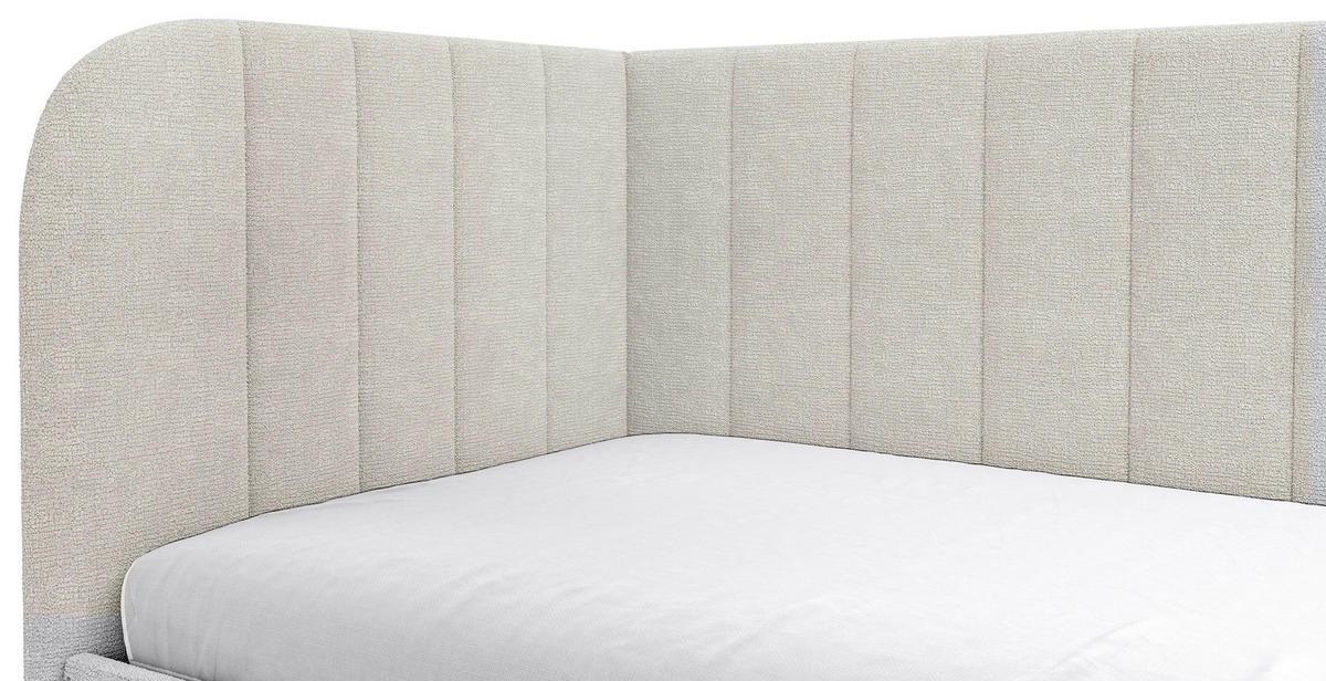 POLSTERBETT 90/200 cm,  in Beige, gepolstertes Kopfteil, Lattenrost, Bettkasten,  - Beige/Schwarz, MODERN, Holz/Holzwerkstoff (90/200cm) - MID.YOU