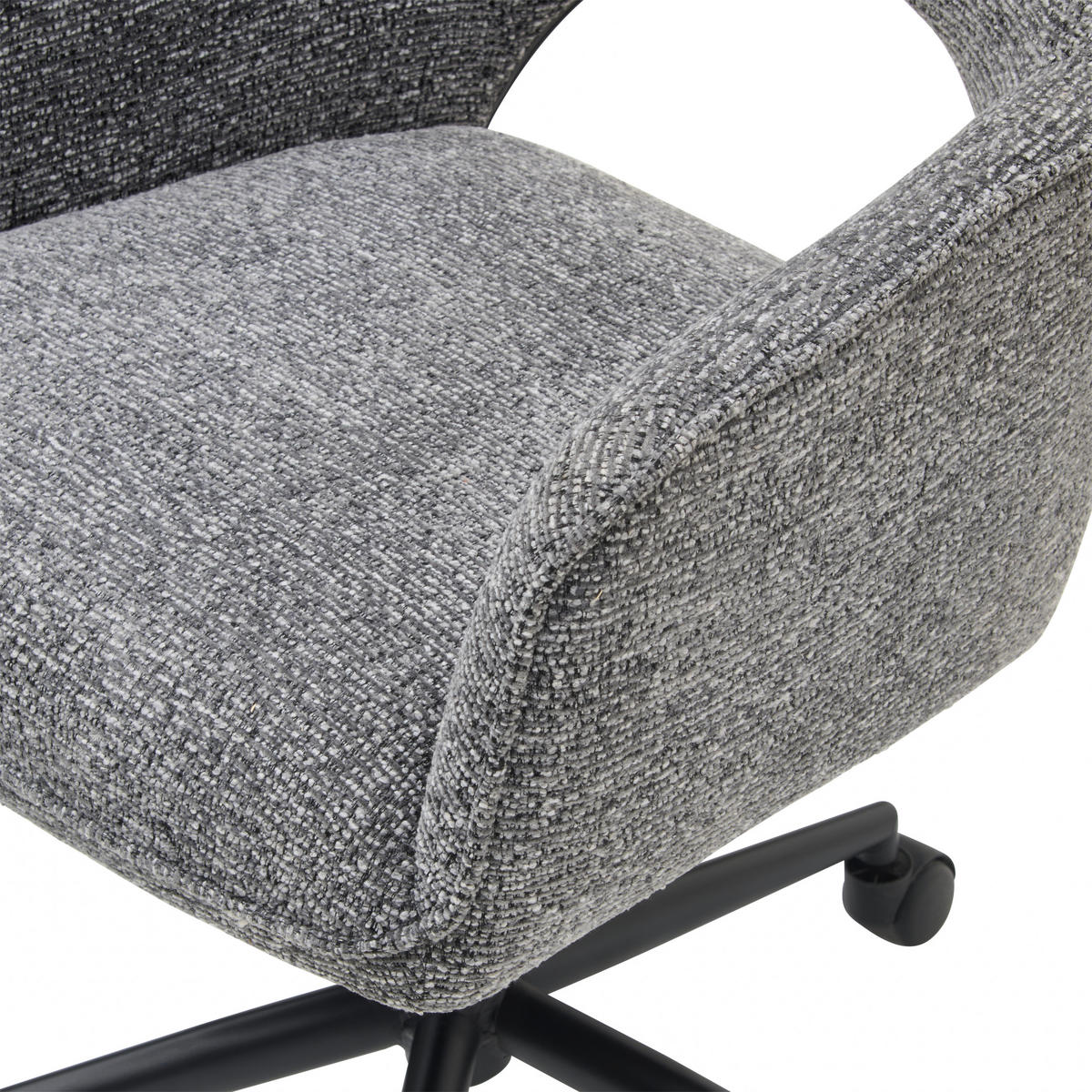 OTOČNÁ ŽIDLE, tkaná látka, černá, tmavě šedá - černá/tmavě šedá, Moderní, kov/textil (59/83-90/61,5cm) - MID.YOU