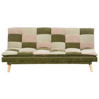 SCHLAFSOFA Chenille Grün, Hellgrün, Hellbraun  - Hellbraun/Naturfarben, Design, Holz/Textil (180cm) - MID.YOU