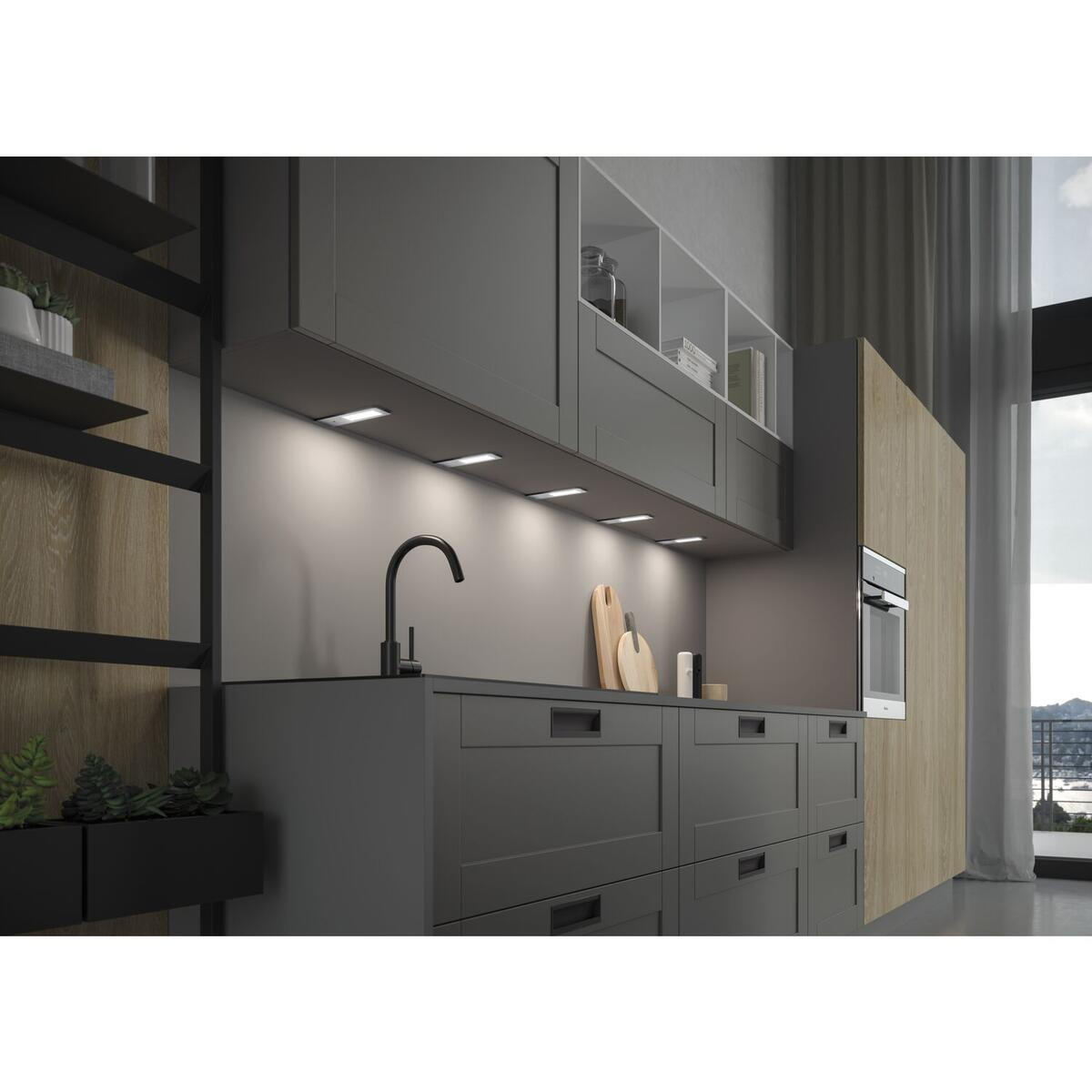 UNTERBAULEUCHTEN-SET - Alufarben, Basics, Metall (17/5/0,5cm) - HKT