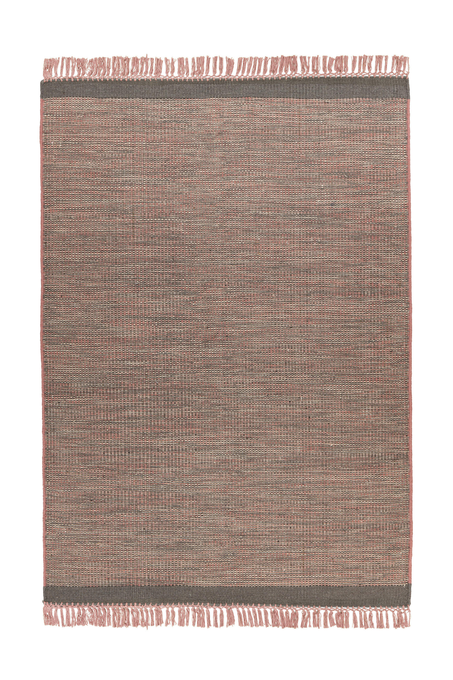 HANDWEBTEPPICH Wohnzimmer 170/240 cm Grau, Rosa rechteckig  - Rosa/Grau, Basics, Textil (170/240cm) - Kayoom