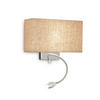 WANDLEUCHTE 32/11/22,5 cm   - Chromfarben/Beige, Basics, Textil/Metall (32/11/22,5cm) - Ideal Lux