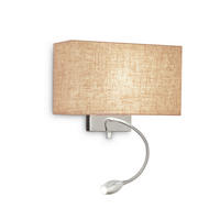 WANDLEUCHTE 32/11/22,5 cm   - Chromfarben/Beige, Basics, Textil/Metall (32/11/22,5cm) - Ideal Lux