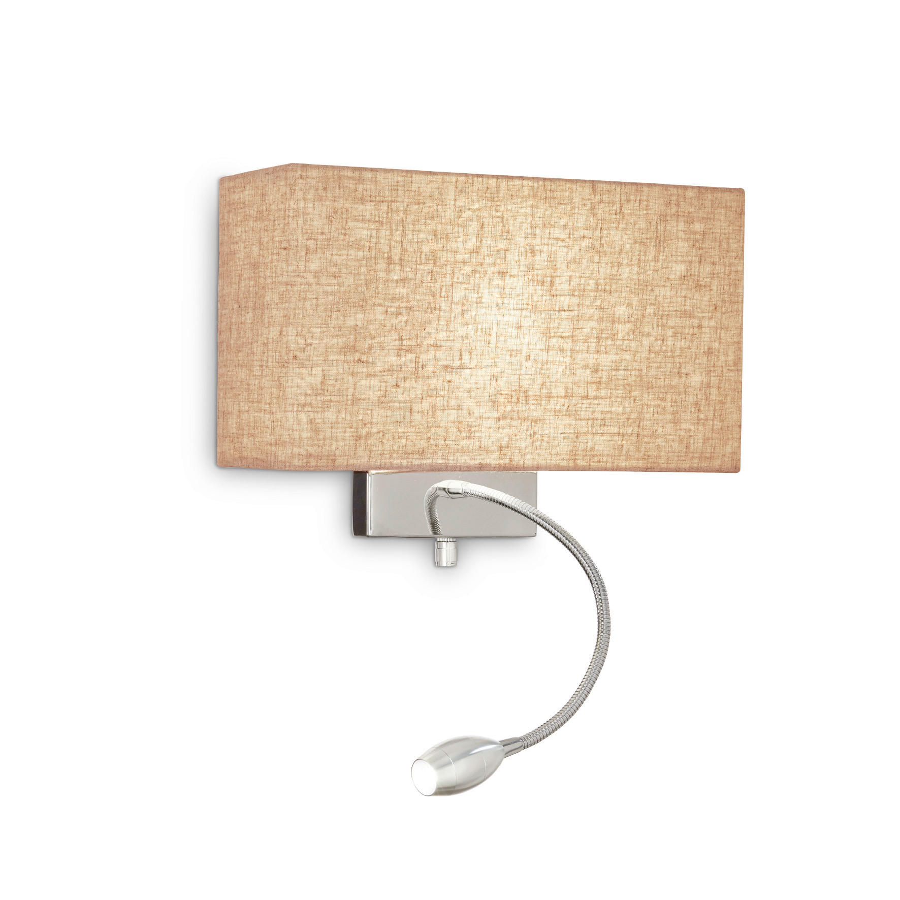 Ideal Lux Wandleuchte Hotel AP2 Canvas Chrom, Beige 11x22.5x32 cm