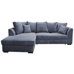 ECKSOFA in Cord Grau  - Schwarz/Grau, Design, Kunststoff/Textil (174/259cm) - Cantus