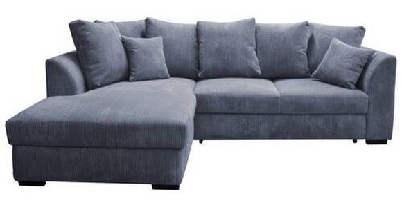 ECKSOFA in Cord Grau  - Schwarz/Grau, Design, Kunststoff/Textil (174/259cm) - Cantus