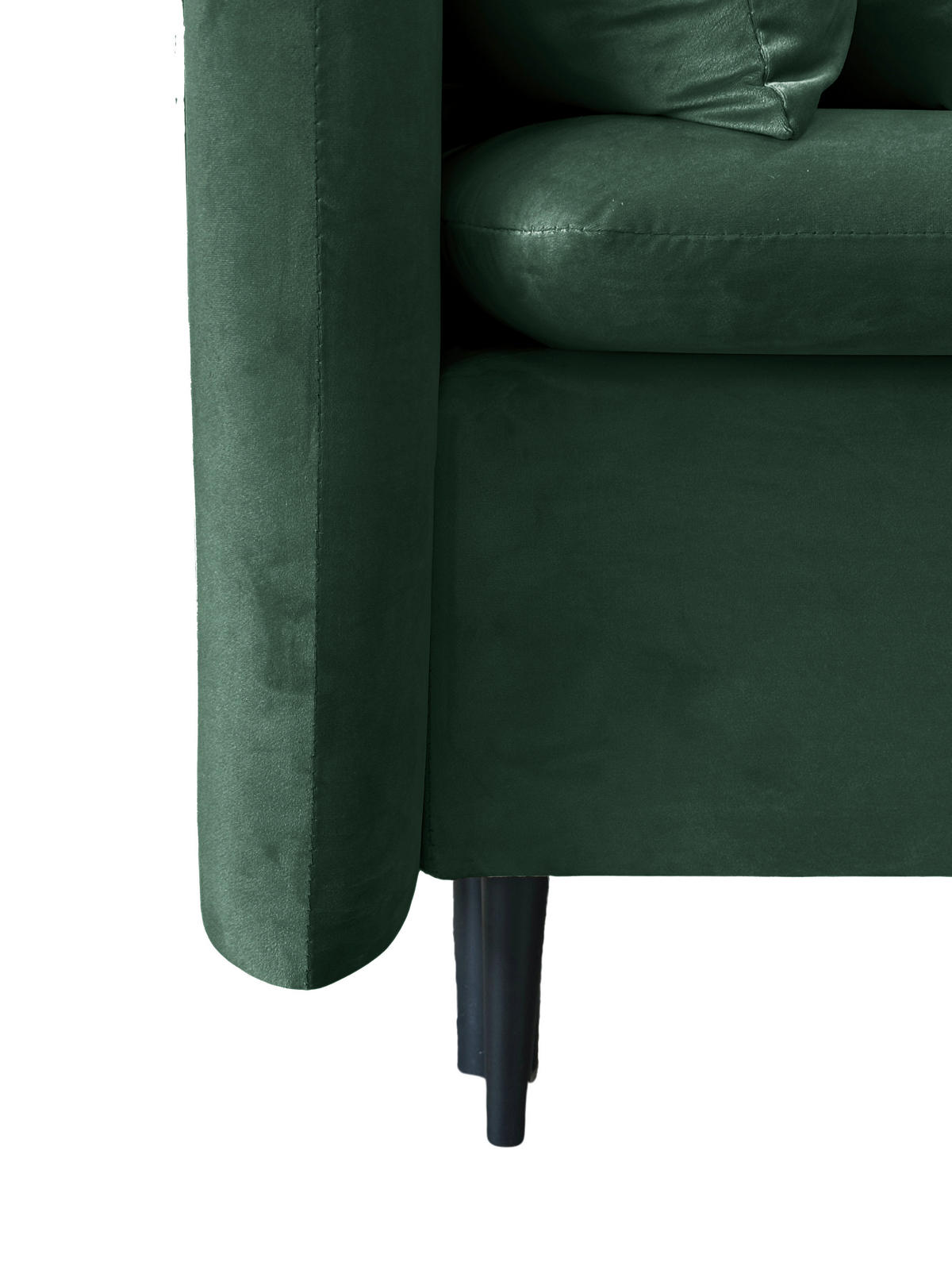 SCHLAFSOFA Velours Grün  - Schwarz/Grün, Design, Holz/Kunststoff (220/96/102cm) - MID.YOU