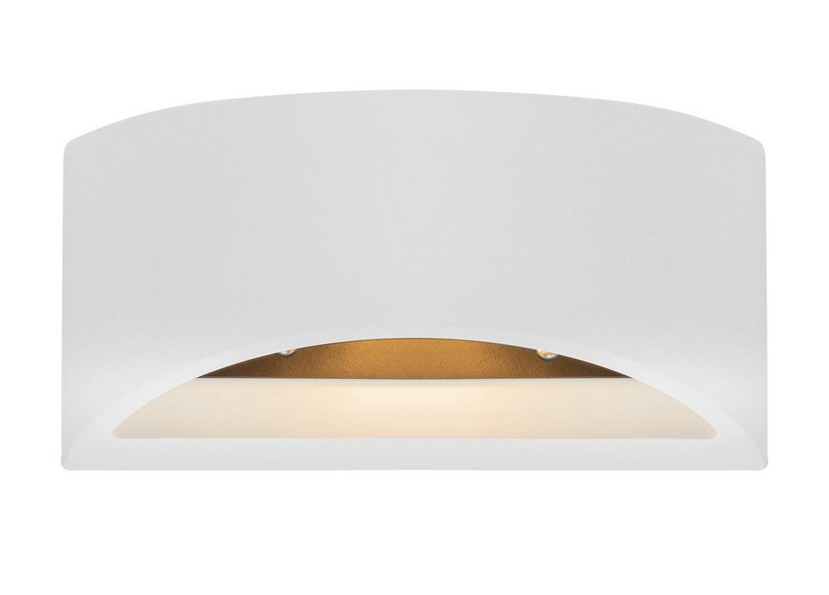 WANDLEUCHTE - Weiss, Design, Naturmaterialien (20/8,8/12cm) - Globo