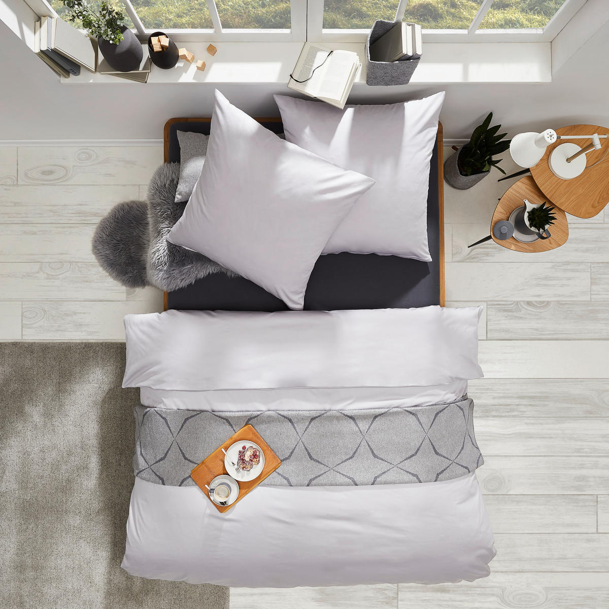 BETTWÄSCHE Satin 200/200 cm  - Silberfarben, KONVENTIONELL, Textil (200/200cm) - Bio:Vio