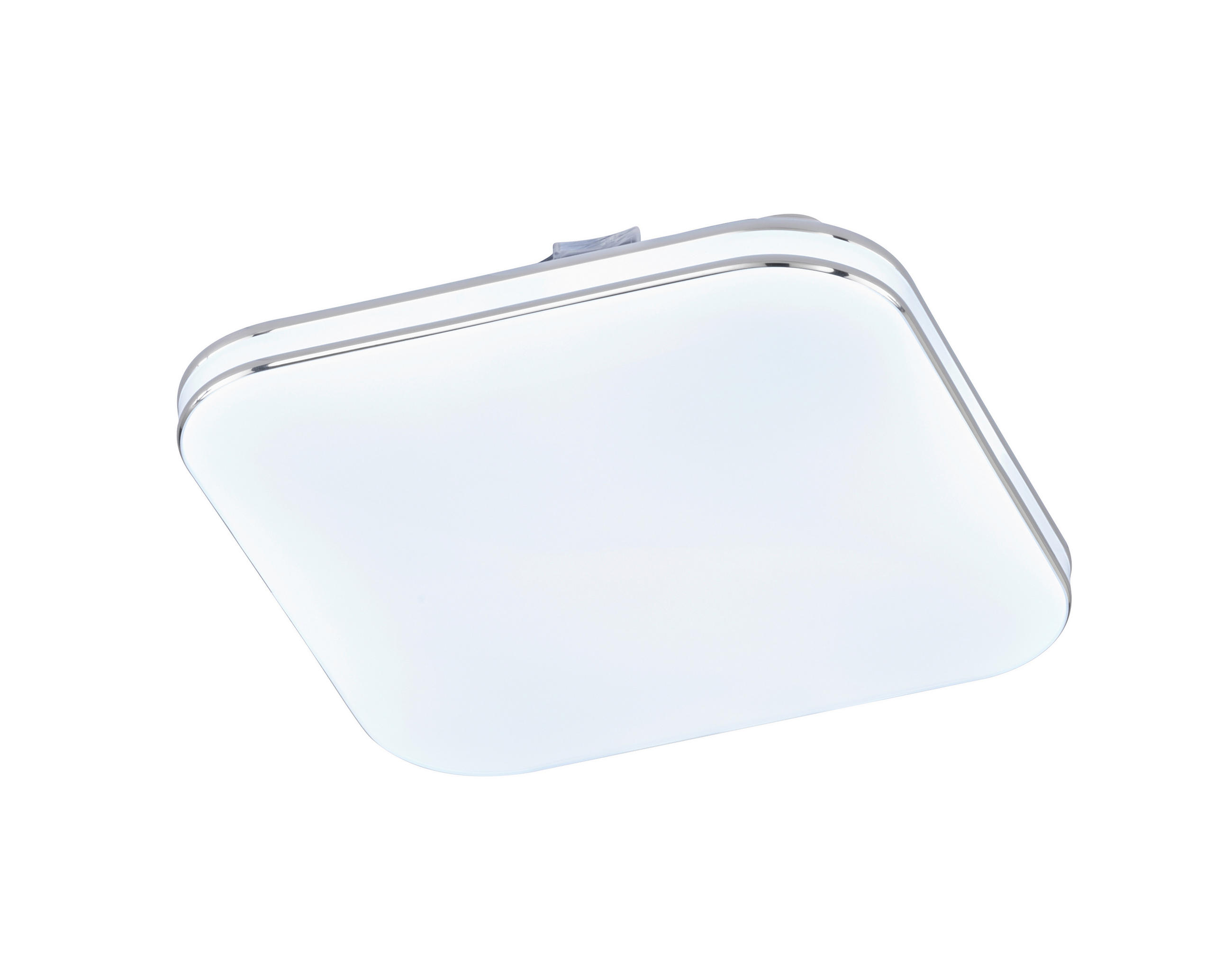 LED-DECKENLEUCHTE Porto   - Chromfarben/Weiß Hochglanz, KONVENTIONELL, Glas (34/34cm) - Fischer & Honsel