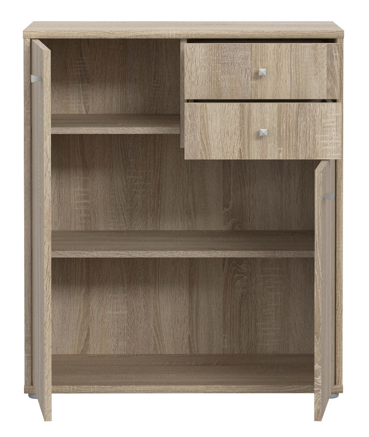 KOMMODE 73,7/85,5/34,8 cm  in Sonoma Eiche  - Alufarben/Sonoma Eiche, Design, Holzwerkstoff/Kunststoff (73,7/85,5/34,8cm)
