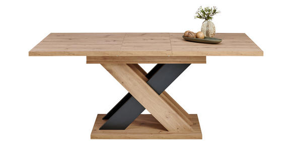 ESSTISCH 140-180/90/75,3 cm Nachbildung  Holzwerkstoff ausziehbar rechteckig Schwarz, Eiche Artisan  - Schwarz/Eiche Artisan, MODERN, Holzwerkstoff (140-180/90/75,3cm) - Carryhome