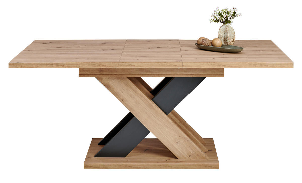 ESSTISCH 140-180/90/75,3 cm Nachbildung  Holzwerkstoff ausziehbar rechteckig Schwarz, Eiche Artisan  - Schwarz/Eiche Artisan, MODERN, Holzwerkstoff (140-180/90/75,3cm) - Carryhome