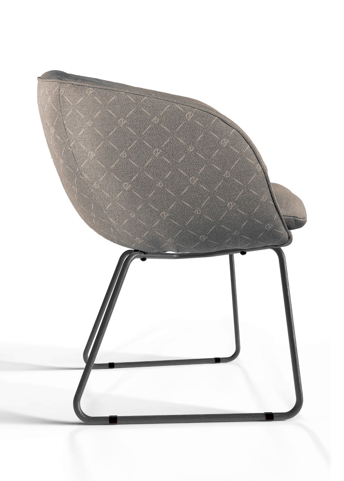 ARMLEHNSTUHL  Beinauswahl, Stoff-/Lederauswahl Jacquard  Graubraun  - Graubraun/Schwarz, Design, Textil/Metall (62/81/63cm) - Dieter Knoll