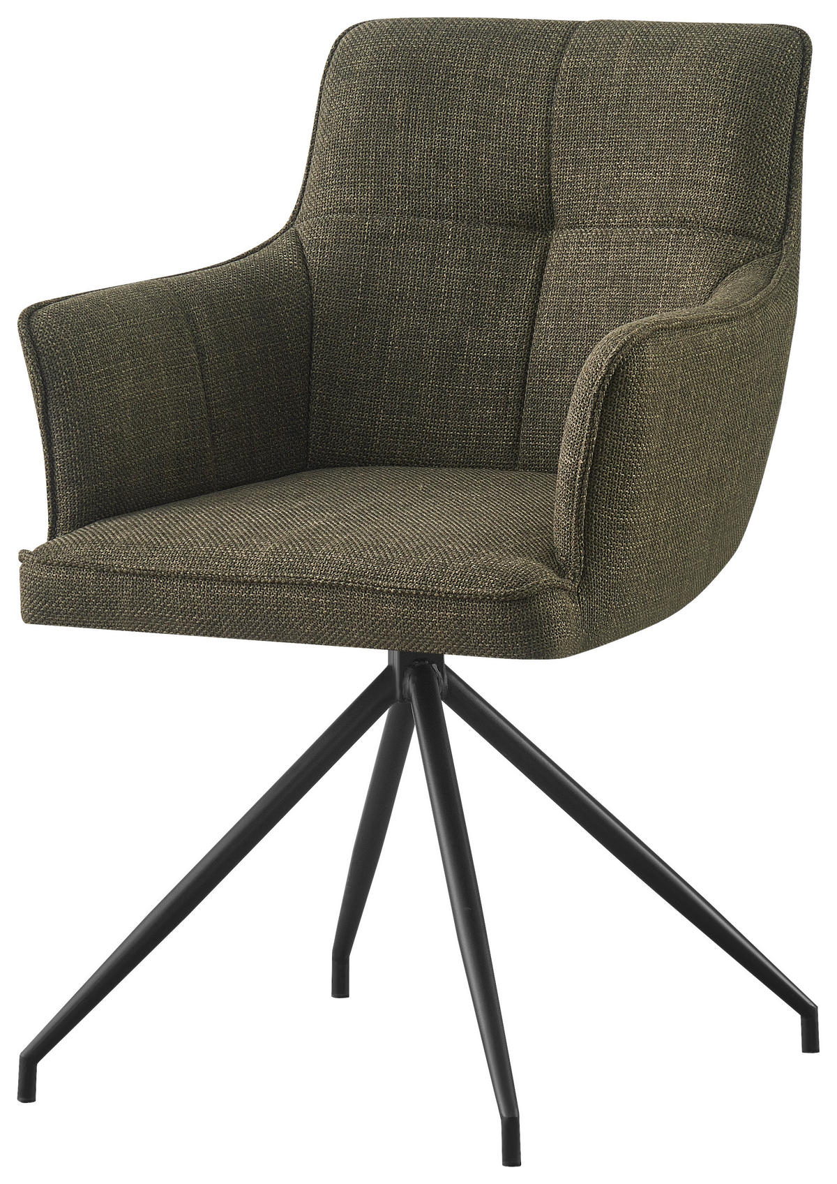 ARMLEHNSTUHL  in Eisen Webstoff  - Schwarz/Grün, Design, Textil/Metall (58/84/62,5cm) - Novel