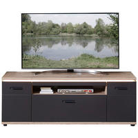 TV-ELEMENT Graphitfarben, Eichefarben  160/61/47 cm  - Eichefarben/Graphitfarben, Modern, Holzwerkstoff/Kunststoff (160/61/47cm) - Stylife