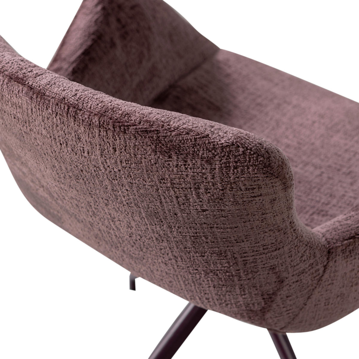 ARMLEHNSTUHL-SET 2 Stück  in Samt  - Lila/Schwarz, MODERN, Textil/Metall (58/58/82cm) - Livetastic