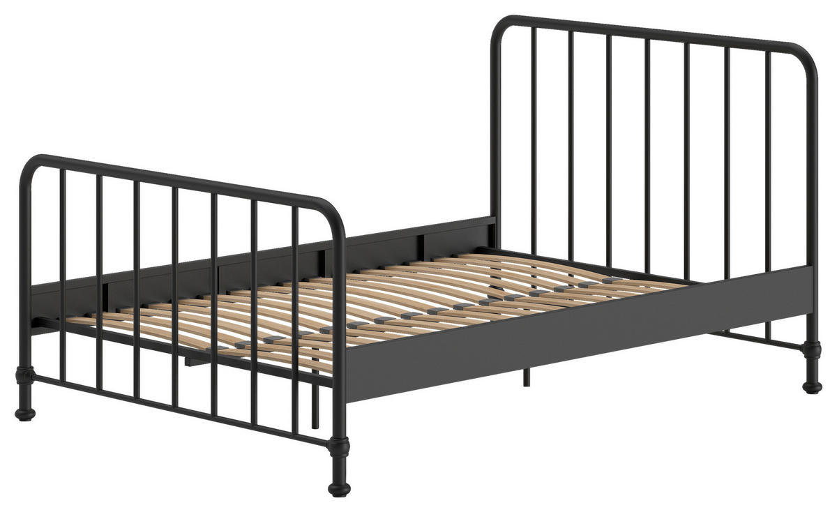 KINDER-/JUNIORBETT 140/200 cm  in Schwarz  - Schwarz, ROMANTIK / LANDHAUS, Holz/Metall (140/200cm) - MID.YOU