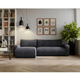 ECKSOFA in Cord Graphitfarben  - Schwarz/Graphitfarben, MODERN, Kunststoff/Textil (150/245cm) - Carryhome