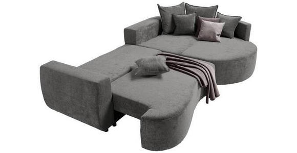 ECKSOFA in Chenille Grau  - Schwarz/Grau, Design, Kunststoff/Textil (307/194cm) - Carryhome