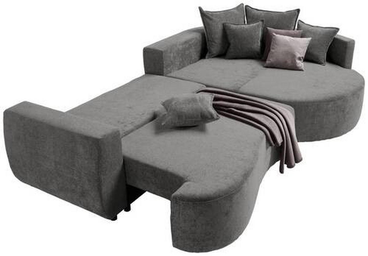 ECKSOFA in Chenille Grau  307/194 cm  - Schwarz/Grau, Design, Kunststoff/Textil (307/194cm) - Carryhome
