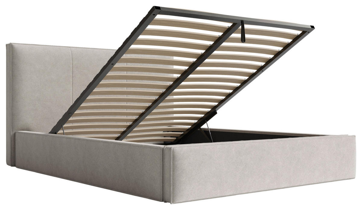 POLSTERBETT Lattenrost, Bettkasten 180/200 cm  in Silberfarben  - Silberfarben/Schwarz, Design, Holz/Textil (180/200cm) - Boxxx