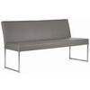 SITZBANK 180/86/47 cm Echtleder Edelstahlfarben, Hellgrau Metall  - Edelstahlfarben/Hellgrau, Design, Leder/Metall (180/86/47cm) - Musterring